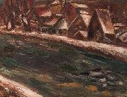 Leo Gestel A village along a river painting